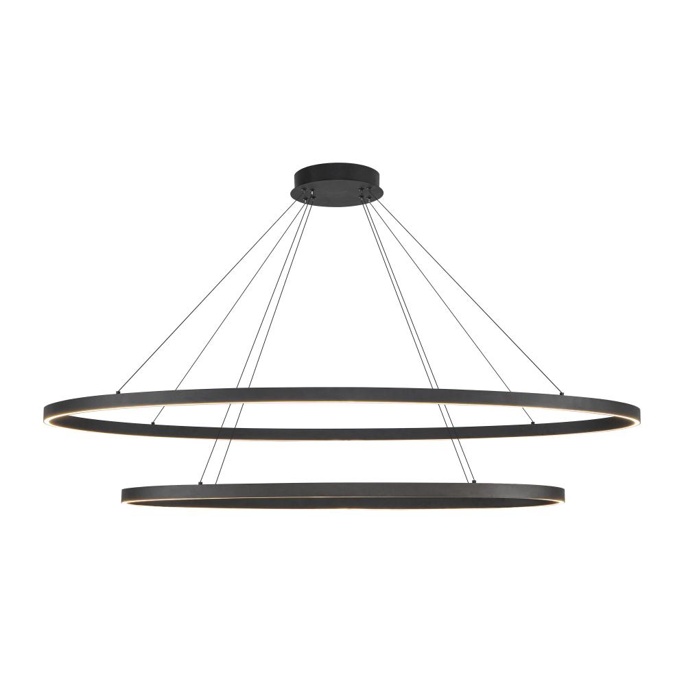 Ovale 2 Layer Black LED Chandelier