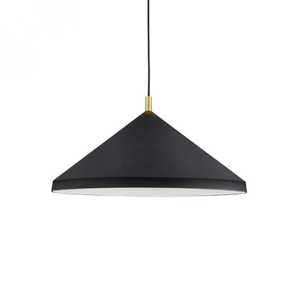 Dorothy 26-in Brushed Nickel With Black Detail 1 Light Pendant