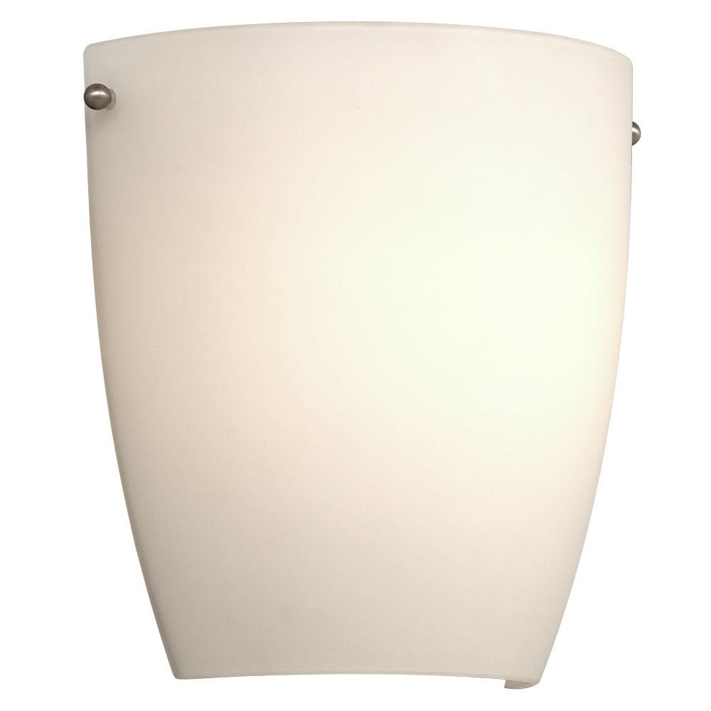 Wall Sconce - in Brushed Nickel finish with Satin White Glass