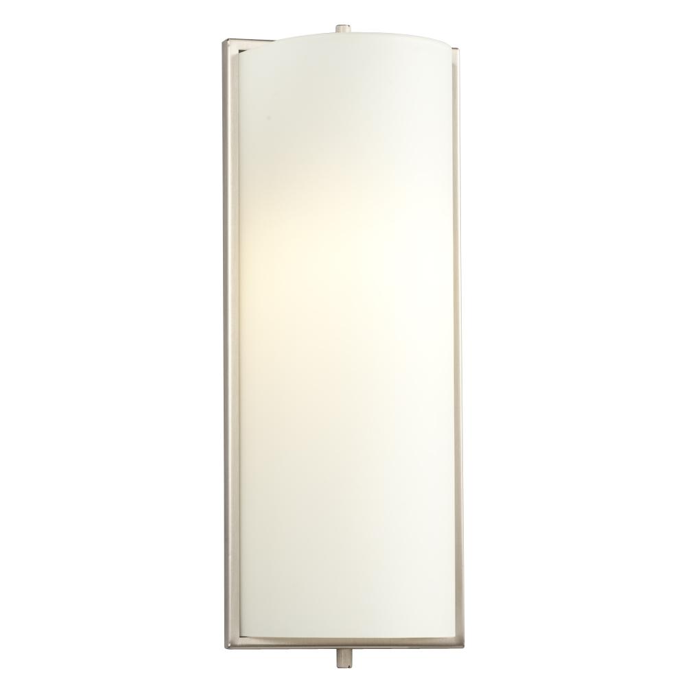 Wall Sconce - Brushed Nickel with Satin White Glass