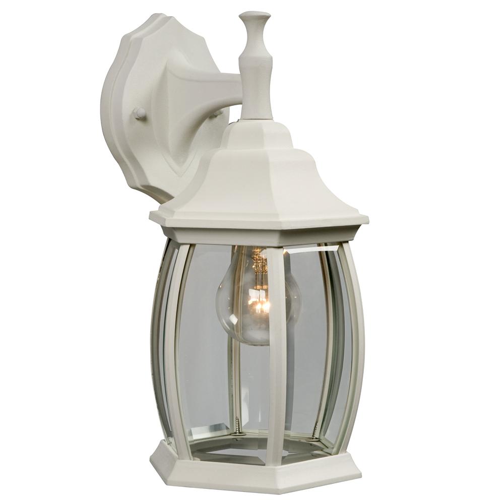 Outdoor Cast Aluminum Lantern - White w/ Clear Beveled Glass