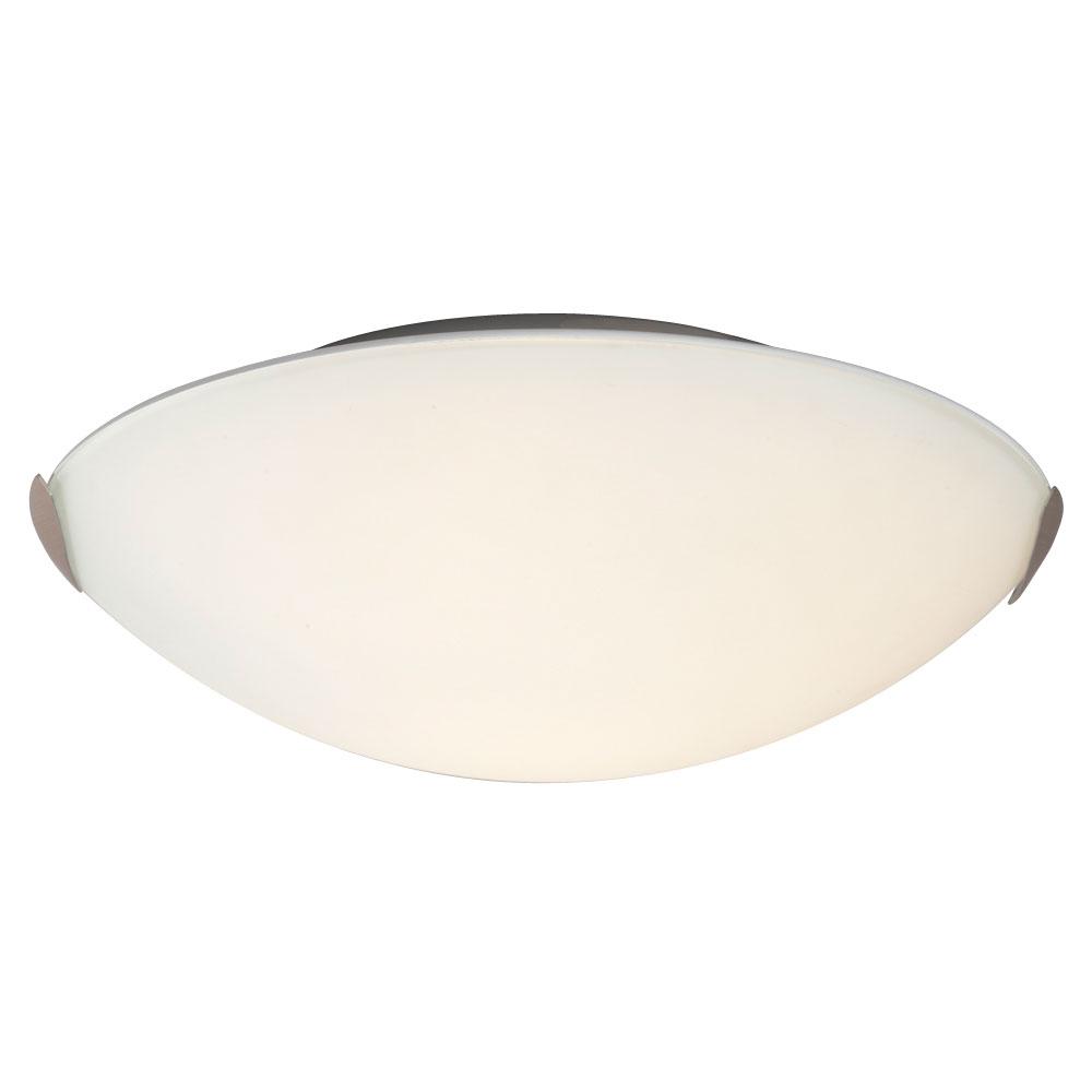 Flush Mount Ceiling Light - in Brushed Nickel finish with Satin White Glass