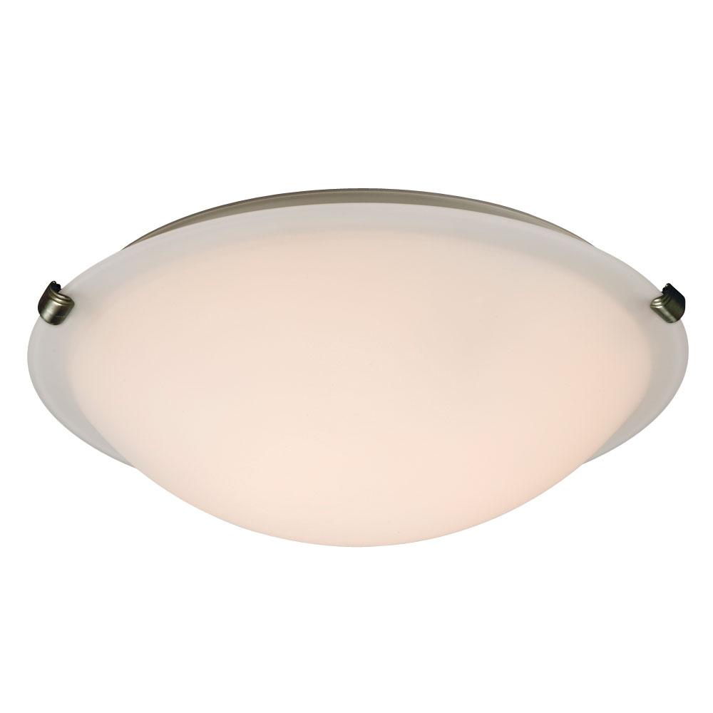 Flush Mount Ceiling Light - in Pewter finish with White Glass