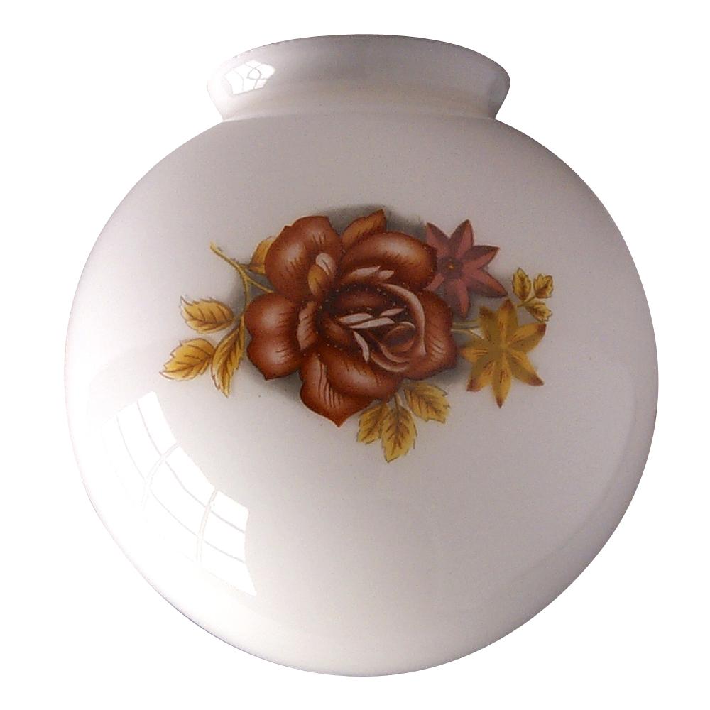 White Globe Floral Pattern for 3-1/4" Holder