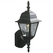 Galaxy Lighting 301021 BLK - Outdoor Cast Aluminum Lantern - Black w/ Clear Beveled Glass