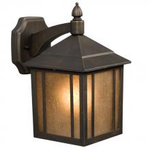 Galaxy Lighting 334021ORB/PA - Outdoor Cast Aluminum Lantern - Oil Rubbed Bronze w/ Peach Amber Linen Glass