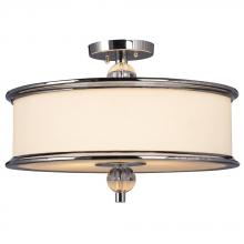 Galaxy Lighting 612068CH - 3-Light Semi-Flush Mount  - Polished Chrome with White Glass