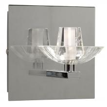 Galaxy Lighting 700681CH - Single Light Vanity - Chrome w/ Clear Glass (inside matte)