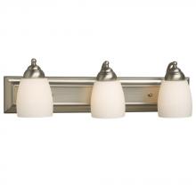 Galaxy Lighting 724133BN - Three Light Vanity - Brushed Nickel w/ Satin White Glass