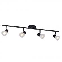 Galaxy Lighting 753914BK/FR - Four Light Halogen Track Light - Black w/ Frosted Glass