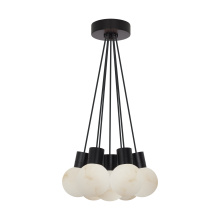Visual Comfort & Co. Modern Collection SLCH543WDBB - Mina Alabaster 7-Light Small Chandelier
