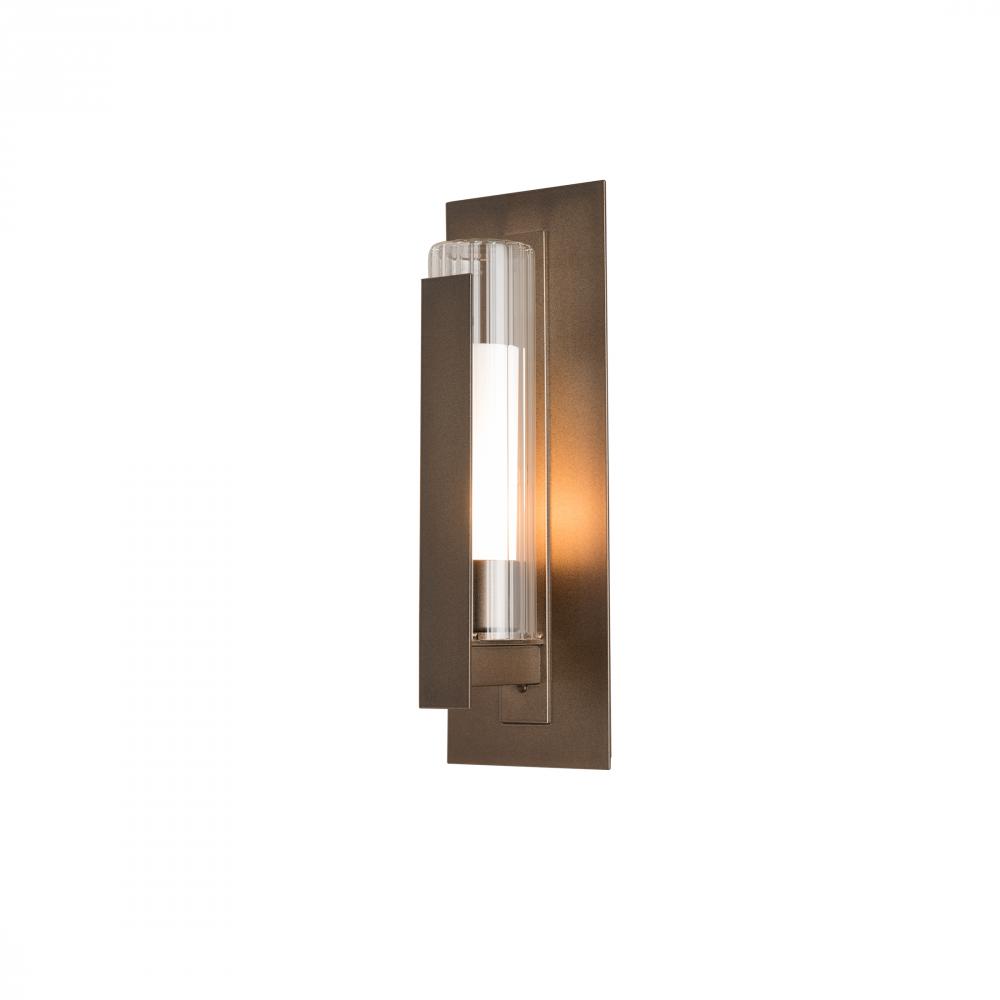 Vertical Bar Fluted Glass Small Outdoor Sconce