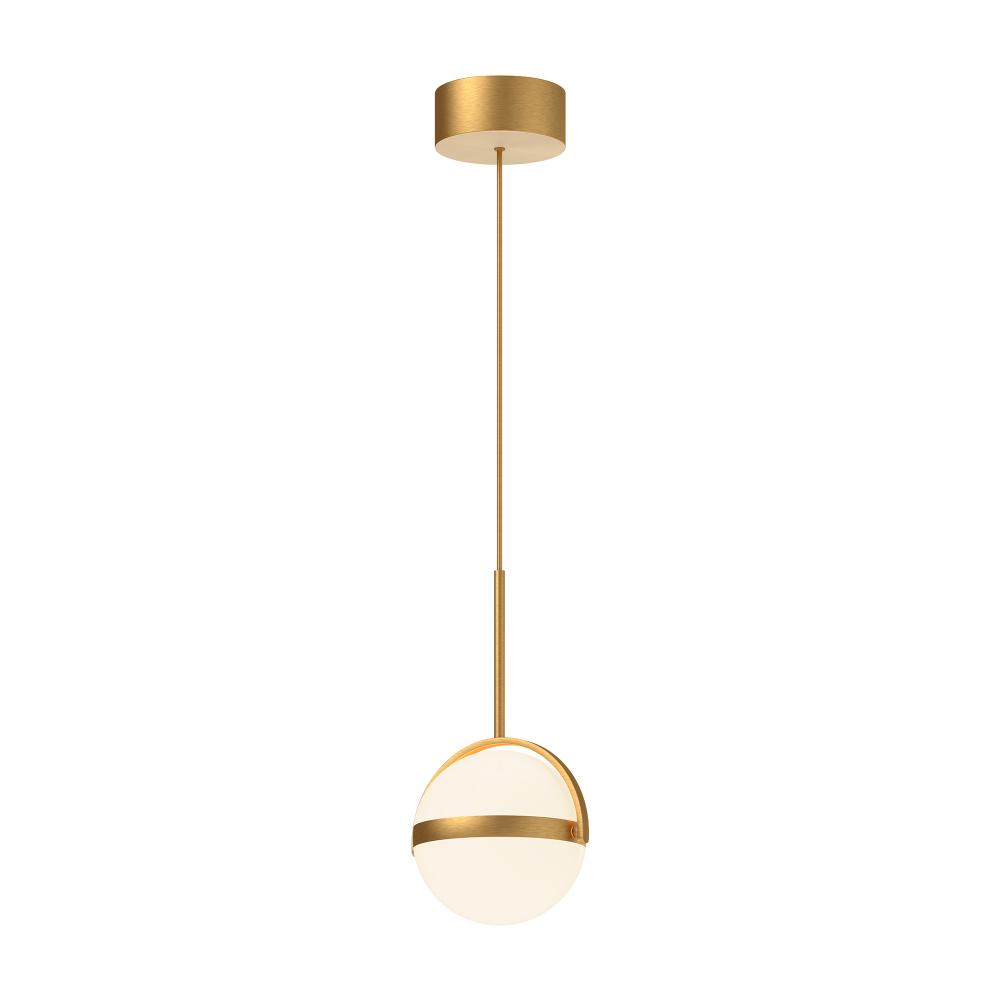 Globo 7-in Brushed Gold LED Pendant