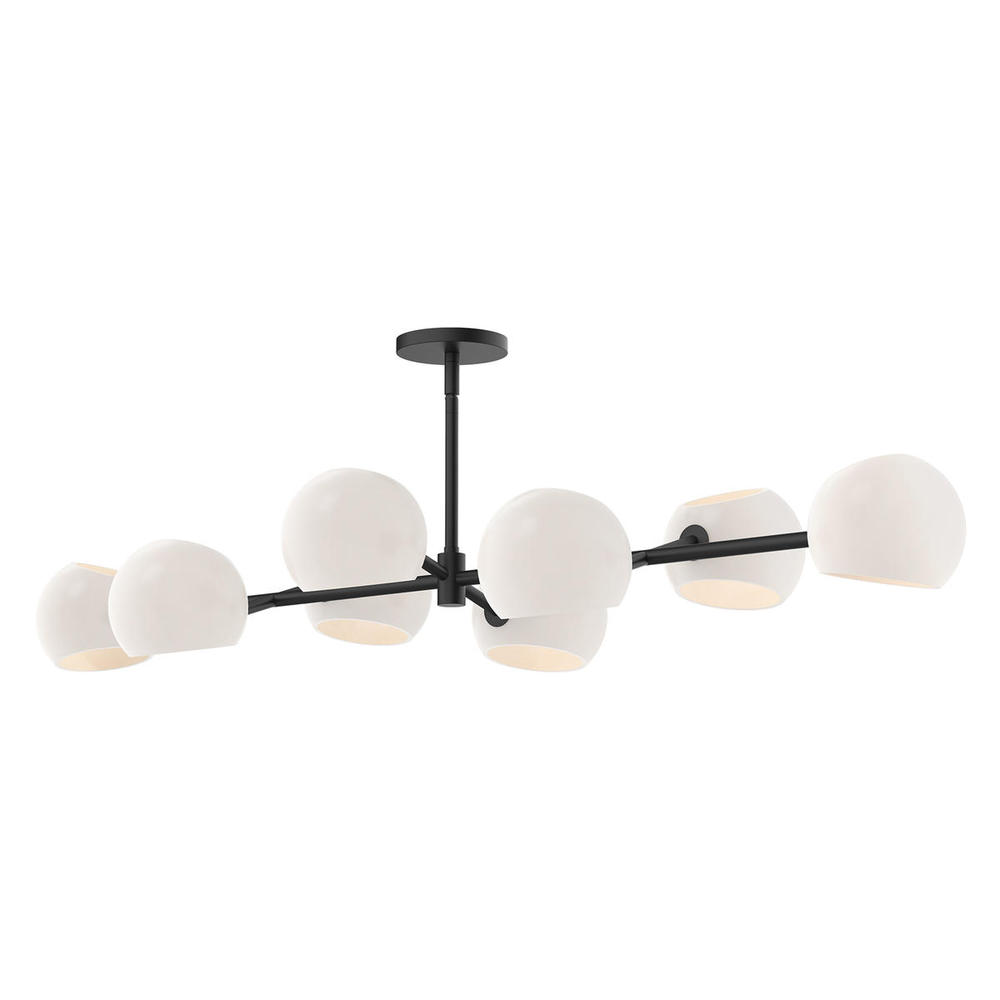 Willow 48-in Matte Black/Opal Matte Glass 8 Lights Linear Pendant