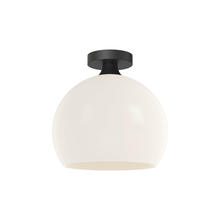 Alora Lighting FM506312MBOP - Castilla 12-in Matte Black/Opal Matte Glass 1 Light Flush Mount