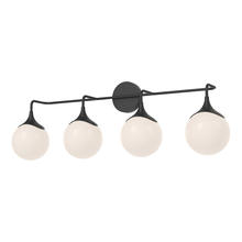 Alora Lighting VL505136MBOP - Nouveau 35-in Matte Black/Opal Matte Glass 4 Lights Vanity