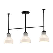 Alora Lighting LP540334MBGO - Westlake 34-in Glossy Opal Glass/Matte Black 3 Lights Linear Pendant