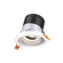 Dals RC04-CC-60-GMBAZ-TWH - 4in Modular Downlight, 5CCT, 60 degree Beam Angle, Gimbal Reflector, Alzak, White trim