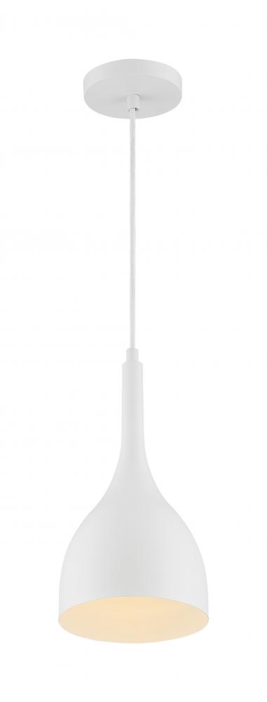 Bellcap - 1 Light Pendant with- Matte White Finish