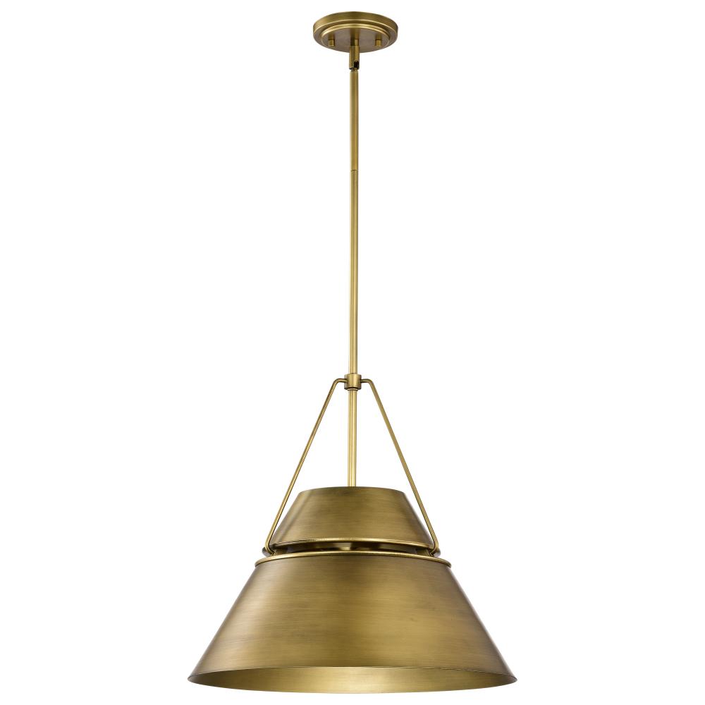 Adina 3 Light Large Pendant; Natural Brass Finish