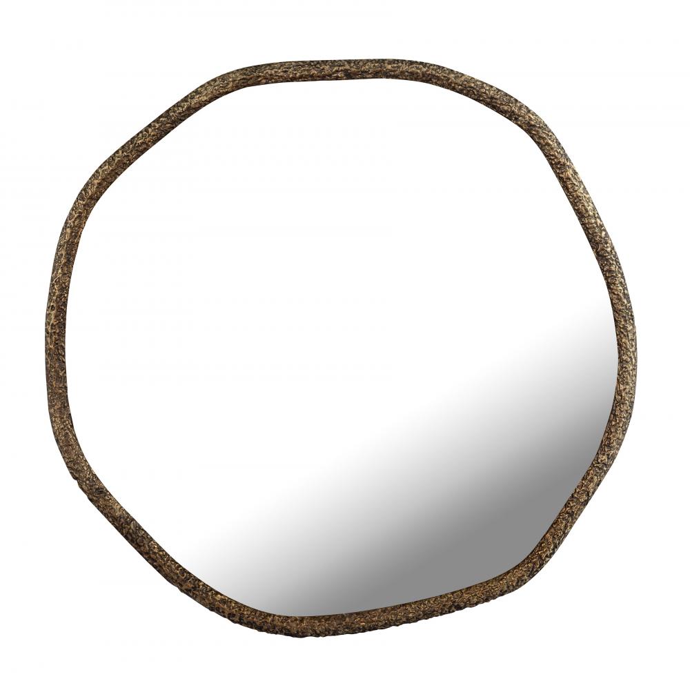 Warped Wall Mirror - Aged Brass