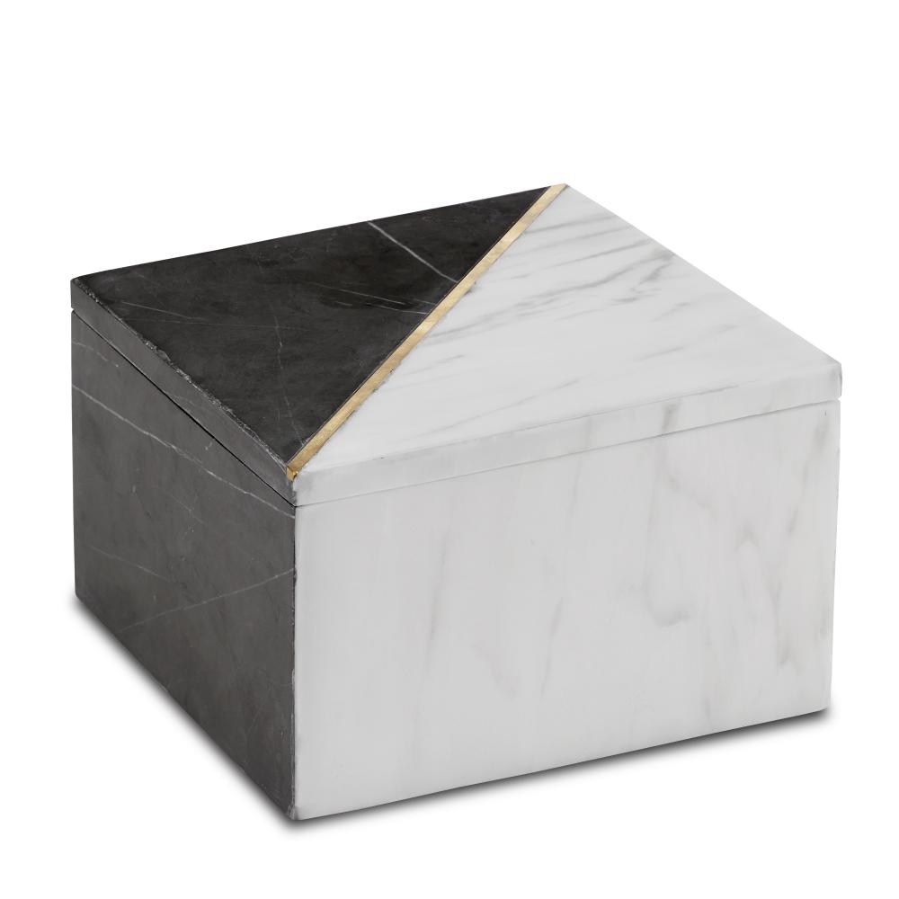 Deena Black & White Marble Box