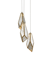 Currey 9000-0703 - Glace Mirror 3-Light Round Multi-Drop Pendant